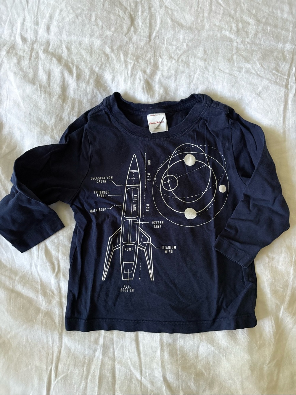Hanna Andersson Navy Long-Sleeve Rocket Diagram Tee